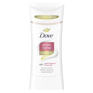 Dove Even Tone Antiperspirant Deodorant Stick Peach Blossom & Rice Milk 2.6 oz Pack of 3 (BBD: 2026)