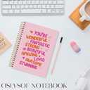 Pink Orange Inspirational Spiral Notebook, Trendy Pink Notebooks for Note Taking, Positive Affirmations Journal, Preppy Motivational Quote Journal 5.5x8.3 Inch with 164 Pages