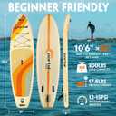 PORTAL SUP Inflatable Paddle Board for Adults 10'6'' Stand Up Paddleboard,Non-Slip Deck Blow up Paddle Boards with Adjustable Paddle, Carry Bag, and Repair Kit (Modern with Seat)