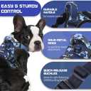 BUMBIN Dog Harness for Large Dogs, No Pull Adjustable No Choke Pet Vest with Dog Leash Fit Smart Reflective Pet Walking Harness for Training Easy Control Soft Handle Blue Camo, Large
