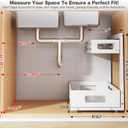 2 Pack 21IN-Depth Under Sink Organizer,Pull Out Cabinet Organizer With Smooth Cylindrical Rail,Metal Slide Out Drawer for Kitchen Bathroom Laundry,8-Level Tool Free Height Adjustable-White, 2 Pack-21"Dx9.5"-16.7"H