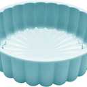 Sunflower Cake Pan Baking, Silicone Round Cake Mold, Round Silicone Molds, Non Stick Round Cake Pans Sponge Flan Mold for Cake Topper Decoration for Birthday Party Cake Bread DIY Light Blue