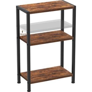 Heybly Small Narrow Side Table for Small Space, Thin Bedside Table, Skinny End Table, Slim Sofa Table, 26.4" Tall Nightstand, Couch Table for Living Room, Bedroom, Balcony, Rustic Brown, HET006SR1