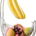 Jiallo Silver Fruit Basket with Banana Hanger
