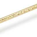 6-Pack Solid Brass Kitchen Cabinet Pulls, Gold Modern T-Bar Handles, 5-Inch Hole Center Hammered Handles for Dresser Drawer Cupboard, 6-7/8 Inch Total Length, Polished Finish