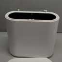 KLGO 2.4 Gallon Slim Plastic Trash Can Wastebasket,10 Liter Rectangular Double Barrel Garbage Container Bin for Bathroom,Bedroom, Kitchen and Office,Removable Liner Bucket,White