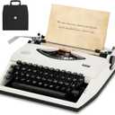 Manual Typewriter with Ribbon for Writers, Notes,Letters and Creative Writing, Fully Mechanical Retro Portable Typewriting Machine for Home and Office Vintage Decor, Classic Old Fashioned Collectible
