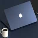 KEROM Midnight Case for MacBook Air 15 inch M4 2025 2024 2023 M3 M2 A3241 A3114 A2941, MacBook Air M4 15 inch Case, Frosted Matte Plastic Hard Shell & Keyboard Cover for Mac Air 15, Midnight Clear