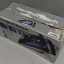 Hamilton Beach Steam Iron for Clothes & Garment Steamer with Smooth Press Stainless Steel Soleplate, 1200 Watts, 8 Retractable Cord, Black (14214)