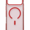 For iPhone 17 Pro Max Compatible with Magsafe  Red/Clear Case, Shockproof Soft Silicone Protection Magnetic Charge
