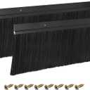 uxcell 2Pcs Door Brush Bottom Sweep H-Shape Aluminum Alloy Base with 3.9-inch Nylon Brush for Home, Industrial (39-inch L x 4.9-inch W, Black)