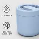 HOMEKOL Thermo for Hot Food Soup: 40.5 oz Insulated Lunch Container for Adults, Stainless Steel Thermal Jar with 12oz Inner Jar, Wide Mouth Leakproof Easy-Open Lid with Foldable Spoon & Handle, Blue