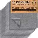 SUPERSCANDI 9 Pack Swedish Dishcloths for Kitchen - 100% Biodegradable & Compostable Reusable Paper Towels Washable, Food-Safe & Without Plastic - Dish Rags Suitable for Any Surface, Grey