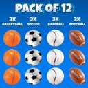 16" Inflatable Sports Beach Balls Variety Pack (12 Pcs) - 3 of Each - Basketball, Baseball, Football, Soccer Beach Balls for Sports - Themed Parties, Pool Toys, Birthday Decorations, and Party Favors