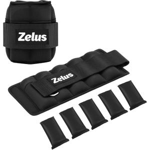 ZELUS 1 Pair Adjustable Ankle Weights, 2 4 6 8 10 lb Modularized Leg Weight Straps for Women Men, Weighted Ankle Weight Set with Removable Sandbags, 1-5 lb per Ankle Strap for Gym Yoga Jogging Walking (Black)