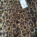 Women Long Straight Pants Casual Elastic Waist Sequins Cute Women's Trouser Comfy Bottoms leopard print (XL)