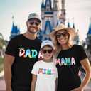 Dad Shirt Mom Shirt Comic Film Tee Women Family 2025 Matching Shirts Adventure Trip Clothes Summer Travel Tops (Black, M)