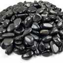 Black Pebbles for Indoor Plants, Natural Polished River Rocks, Small Decorative Stones for Planters Vase Fish Tank Aquariums Landscaping Garden, 5lbs