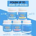 Rock Tumbler Grit and Ceramic Tumbling Media 4 Pounds, Polish Up to 25 lbs. of Rocks, 4-Step Polish Refill Media Kit, Compatible with All Rock Tumblers, Essential Polishing Kit for Adults