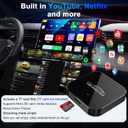Wireless Carplay & Android Auto Adapter Built in Netflix YouTube, 3-in-1 Car Play Ai Box Convert Wired to Wireless CarPlay,Upgraded Dual-Band WiFi, TF Card, Video Box for iPhone/Android, Plug & Play