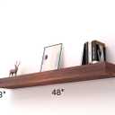 SAUMONIERES Fireplace Mantel Shelves 48 Inch Solid Wood Wall Mounted Long Floating Shelf Hollow, Brown
