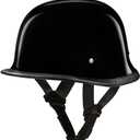 Daytona Half Shell German Motorcycle Helmets, DOT Approved for Superior Safety and Style Comfortable, Durable, and Perfect for Riders Who Want a Retro Look with Modern Protection Standards (Black, L)