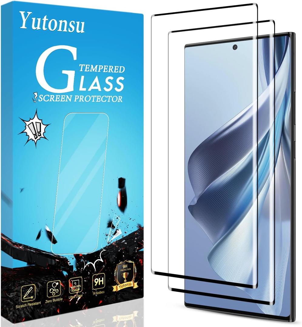2 Pack Screen Protector for Samsung Galaxy Note 20 Ultra Tempered Glass Film, 3D Curved Full Coverage, HD Clear, Anti Scratch, Case Friendly