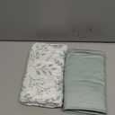 Yoofoss Pack and Play Sheets Fitted, Mini Crib Sheets 2-Pack for Pack N Play Mattress, Stretchy Playard Sheet, Soft and Breathable Green + Leaf