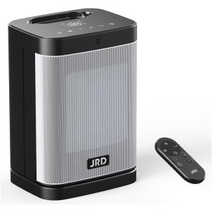 Space Heater, JRD 1500W Ceramic Portable Electric Heater with Remote, Rapid Heating, Thermostat, 80 Oscillation, 12H Timer, Small Quiet Desk Heater for Indoor Use Bedroom Home Office (Silver)