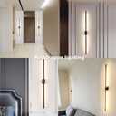 Only Suitable for Small Junction Box Set of 2 Minimalist Long Tube Linear LED Wall Sconce Hardwired 48 Inch Vanity Wall Light for Living Room Corridor Bathroom Bedroom (2 Pack, 48'', Black, Dimmable)