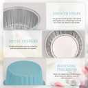 100-Pack 5 oz Mint Blue Mini Cake Pans with Lids, Disposable Aluminum Foil Baking Cups, Muffin Tins, Ramekins for Cupcakes, Brownies, Flan, Pudding - Baby Shower, Bridal Shower & Birthday Party