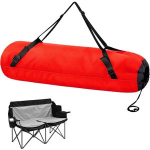 Double Camp Chair Replacement Bag, 48 Inches Heavy Duty Large Storage Bag, Nylon Folding Carry with Shoulder Strap Heavy Duty for Outdoor Camping Travel (Chair is Not Included)(Red)