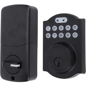 Keyless Keypad Entry Lock for Thick Doors Aluminum Alloy Auto Lock with Keys for Home and Apartment