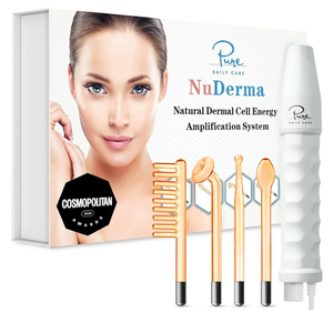 Pure Daily Care NuDerma Handheld Skin Therapy Wand Machine w/Neon – Anti-Aging - Skin Tightening - Wrinkle Reducing - Dark Circles – Clarifying - Hair & Scalp Stimulator