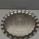 Alisveristime 6-Person Decorative Serving Tray – 13.77 inch Round Metal Plate with Ottoman Pattern Options