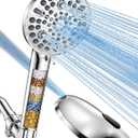 MakeFit Filtered Shower Head with Handheld-10 Modes High Pressure Showerhead with Built-in Power Wash,Long 71-inch Hose & Adjustable Bracket, Water Softener Filter Beads for Hard Water-Remove Chlorine (Chrome)