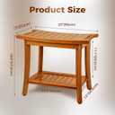 Utoplike Bamboo Shower Bench with Storage, Wood Shower Stool with Handles, Bathroom Seat for Towels, Spa, Inside Shower, Brown Finish