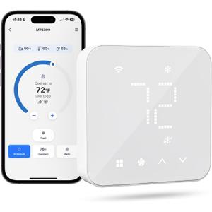 meross Smart Thermostat for Home, WiFi Thermostat Works with Matter, Alexa, Apple Home, Google Assistant, App & Voice Control, 7x24h Scheduling, Energy Saving, C-Wire Required