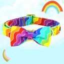 Rainbow Dog Collar, Rainbow Stripes Collar for LGBT Pride Month Holiday Dog Collar Girl or Boy Adjustable Collar for Small Medium Large Dogs (Small (Pack of 1), Rianbow)