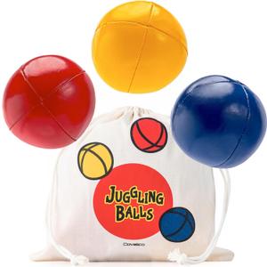Covelico Juggling Balls, Set of 3 Vibrant Juggling Balls for Beginners - Learn to Juggle with Juggle Balls Suitable for Kids, Teens, & Adults. Beginner & Professional Kit - Stylish Bag & Instructions