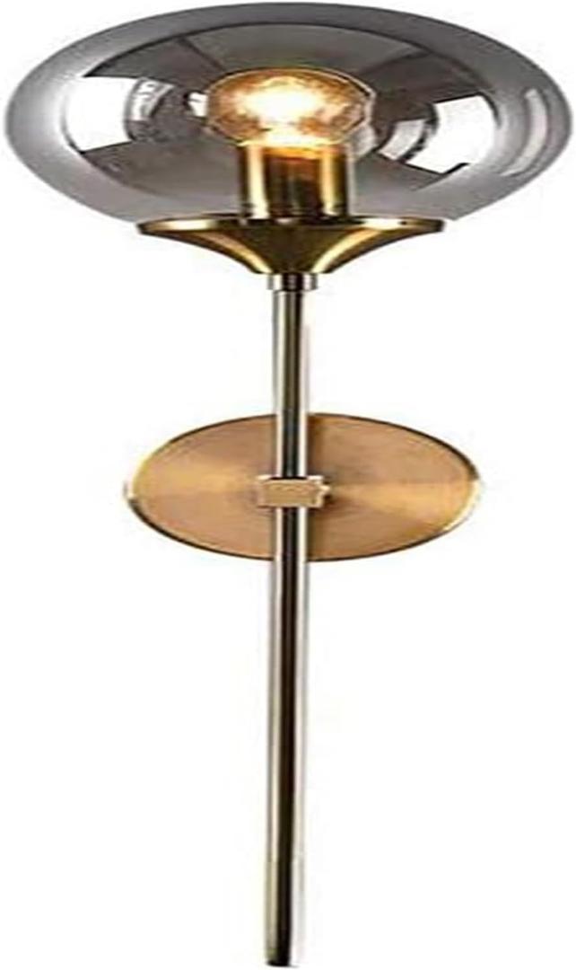 Wall Lamp Brass 1 Light Wall Sconce with Clear Round Glass Shade Gold Long Arm Wall Light Fxture for Bedroom Hallway Stairs-15x60cm (Color : Golden, Size : 15x60cm)