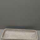 Rattan Bathroom Vanity Trays Toilet Tank Baskets Long Narrow Hand Towel Storage Basket for Storage, Decorative (Whitewash 16.3 x 6.1 x 2 inch)