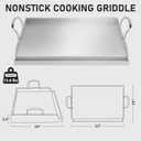 Utheer 23" x 16" Ceramic Nonstick Stainless Steel Griddle for Gas, Charcoal, Grill, Large Stove Top Griddle, Non-Toxic, PFAS/PFOA/PTFE Free, Oven Up to 500F, for BBQ, Camping & Kitchen, Sliver