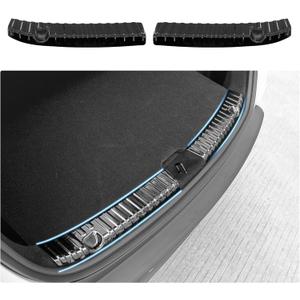 2PCS Stainless Steel Rear Trunk Bumper Guard Protector for Tesla Model Y Juniper 2025 2026 Stainless Steel Door Sill Protector Trunk Protect Cover Car Interior Accessories