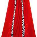 Red King Robe Queen Robe Mardi Gras Cape Cosplay Costume Stage Performances Royal Cape Dress Up Cape for Halloween Costume Party Accessory