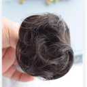 Curly Short Synthetic Hair Extension Chignon Donut Roller Bun Wig Claw Clip in Hairpiece for Women(Black Brown)