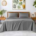 SONORO KATE 100% Egyptian Cotton Sheets - 1200 Thread Count, Luxury & Cooling Hotel Cotton Bed Sheets Set 4 Piece, Sateen Weave for Soft Feel, Fits Upto 16" Mattress (Grey, King)