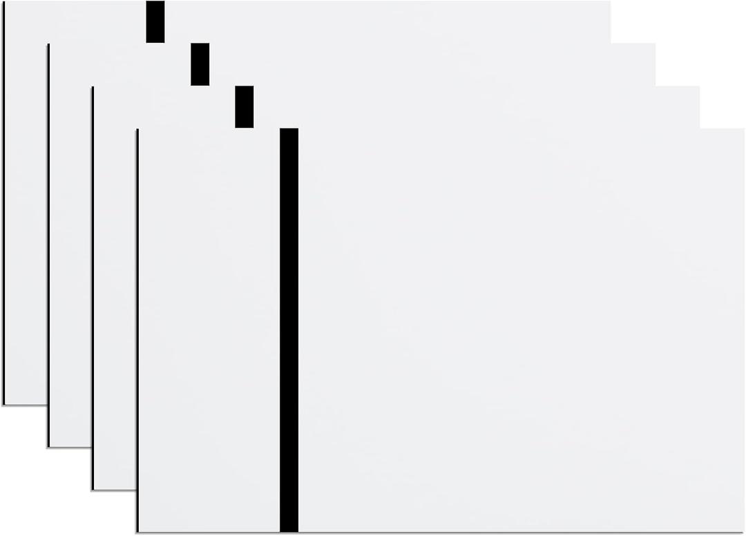 4 Pack Laser Engraving Double Color Plastic Sheet 12''x8'' Two-Tone Engravable ABS Sheets Blank Materials for Customized Personalized Signs Name Plate (White Black)