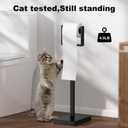 Black Toilet Paper Holder StandStainless Steel Toilet Paper Holder Free StandingStable Weighted Base Floor Tissue Roll Holder for BathroomModern Pivoting Toilet Paper Stand