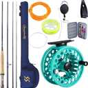 Sougayilang 5/6 Weight 9ft Fly Rod, 4-Piece Graphite Rod, Die Cast Aluminum Reel, Carrying Case, Fly Box & Fishing Flies Combo Starter Kit